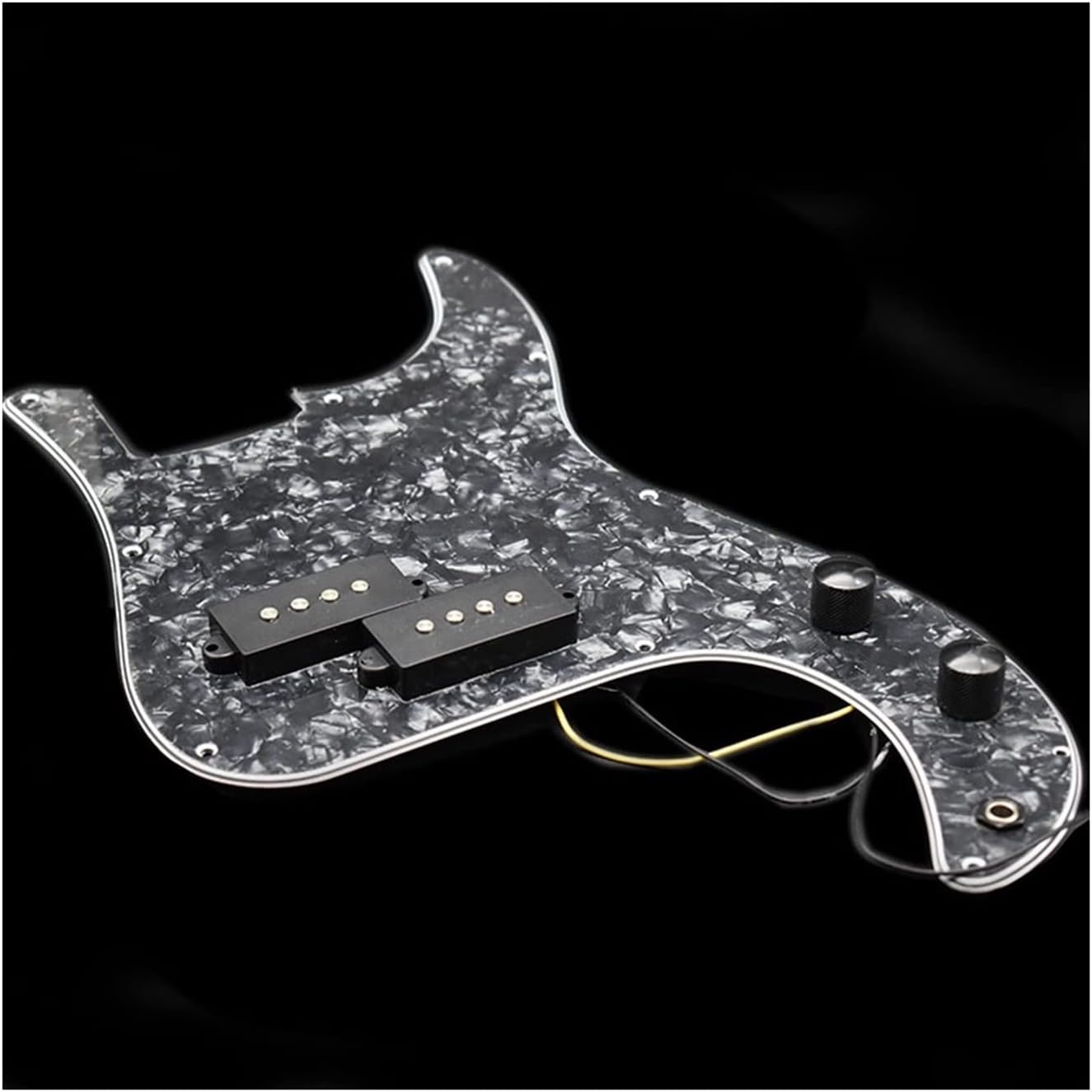 KESHUO 4 Color 3 Ply Prewired Loaded Pickguard Pickup for Precision Bass Guitar Accessories Parts Loaded Pickguard Pre-Wired (Color : Black Pearl)