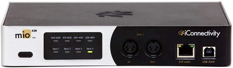 iConnectivity mioXM USB MIDI Interface with 2x MIDI Cable Male to Male Cable 10' Bundle