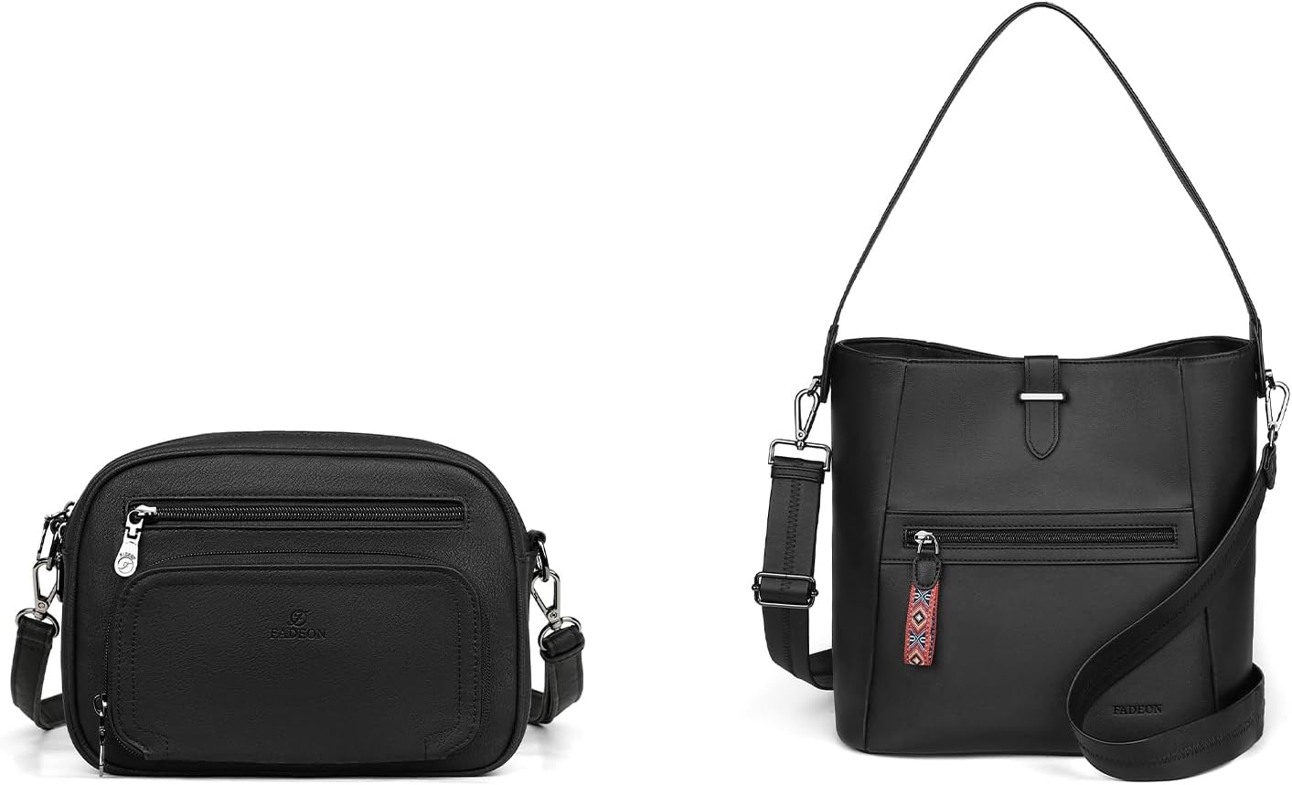 FADEON Crossbody Bags for Women & Bucket Bag Black Collection