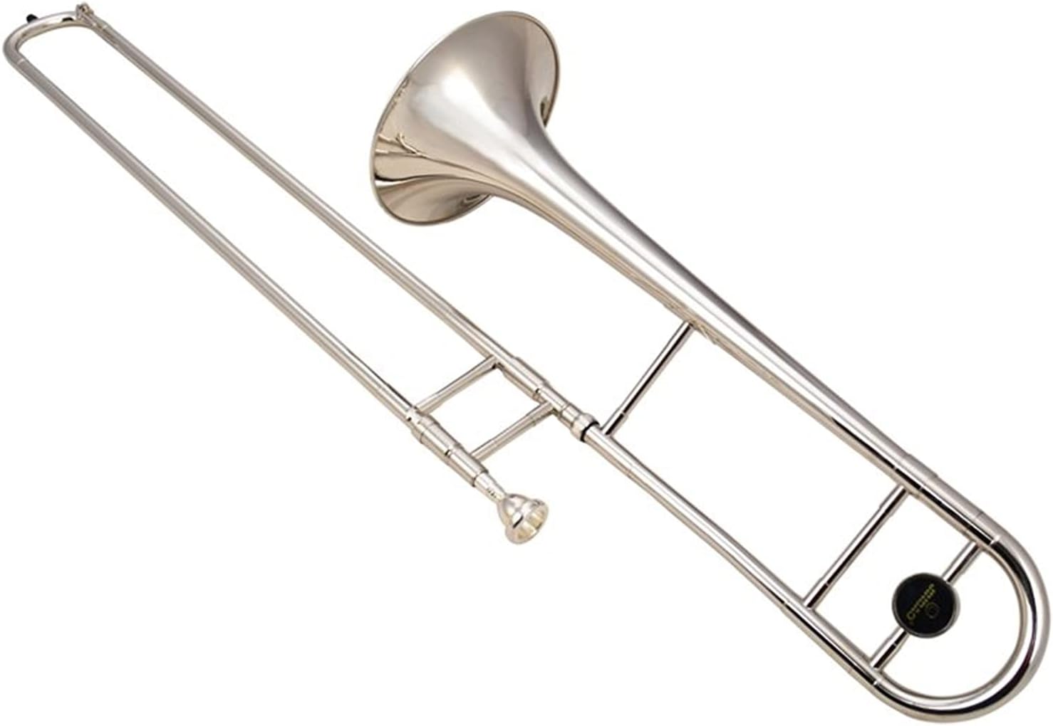 Standard Trombone B Flat Tenor Trombone with The Mouthpiece with Case,Gloves,Gold Brass Wind Instruments Valve Trombone (Color : Silver)