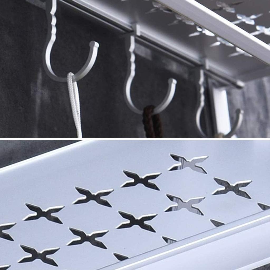 Shower Shelf,Bathroom Corner Shelf，Shower Rack Basketerddcbb Bathroom Storage,2 Tier Wall Mount Bathroom Shelf Organizer with Hooks Shower Shelf Basket Caddy Storage for Bathroom Bedroom Kitchen (Size