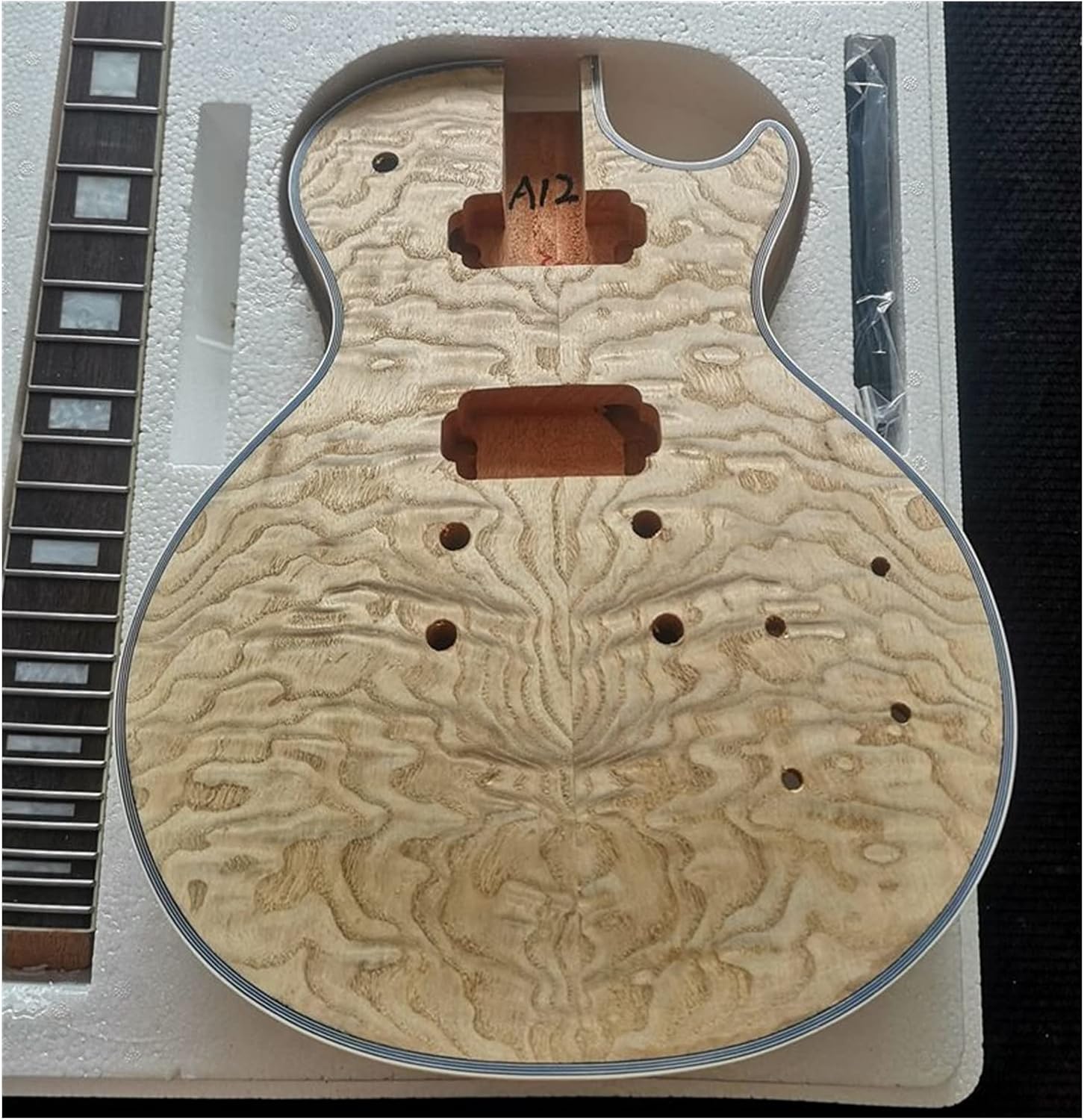 TSTS Electric Guita Flame Maple Veneerr+Mahogany Body Neck Rosewood Fingerboard Guitar DIY Accessory