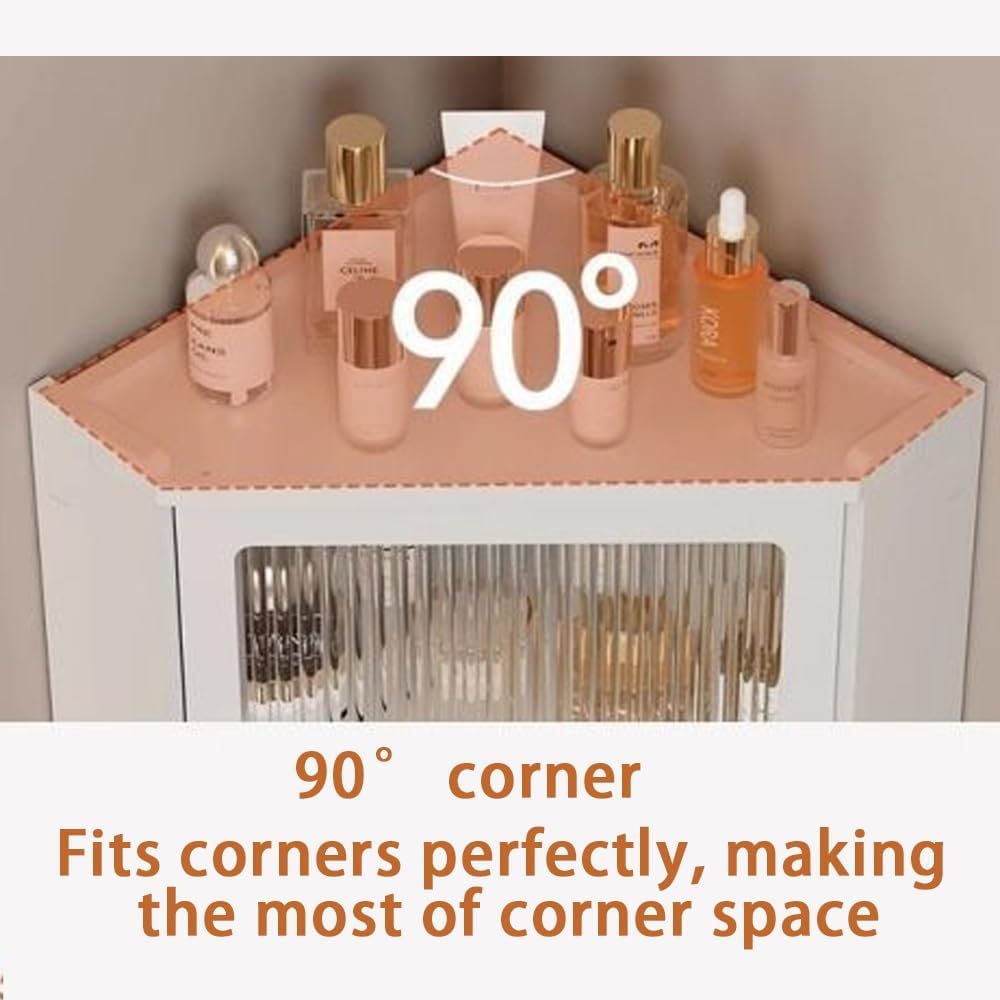 3-Tier Wall Mounted Bathroom Organizer, Hanging Storage Cabinet with Acrylic Doors, Modern Minimalist Floating Shelves, Stylish Corner Shelf for Kitchen, Bathroom(30cm-11.8in)