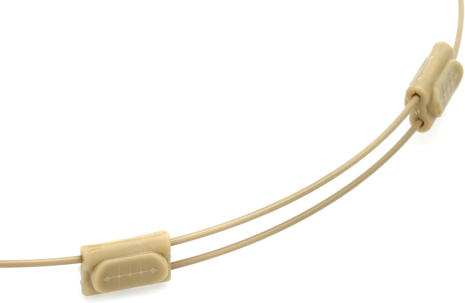 QA22 BE Dual-Ear Omnidirectional Headworn Headset Microphone for Speaking or Singing - SHL Adapter for Shure Wireless Included + Windscreens, Clip and Case - Beige