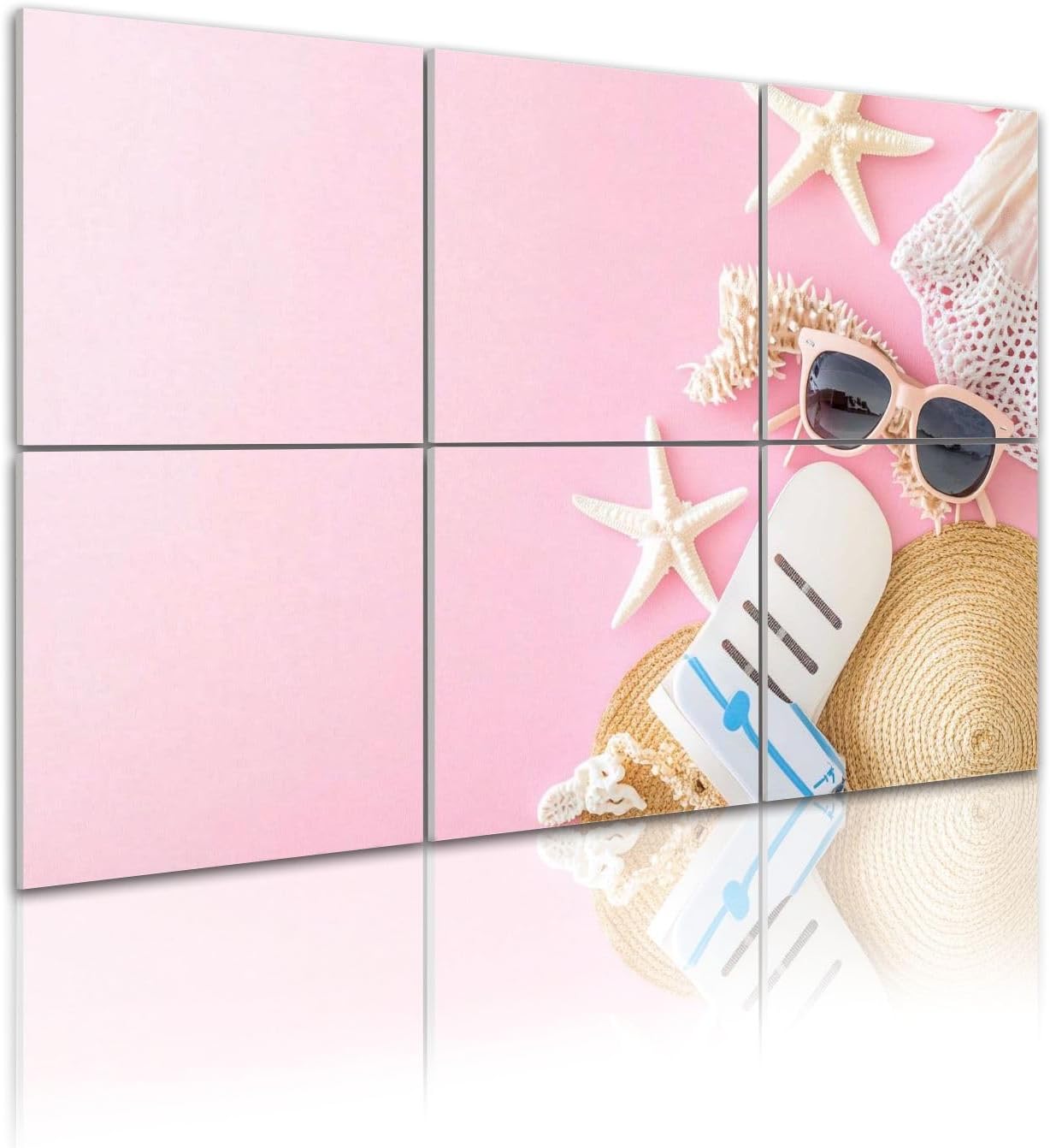 6 Pack Art Acoustic Panels Summer vacation travel essentials including passport sunglasses flip Sound Absorbing Panel 48