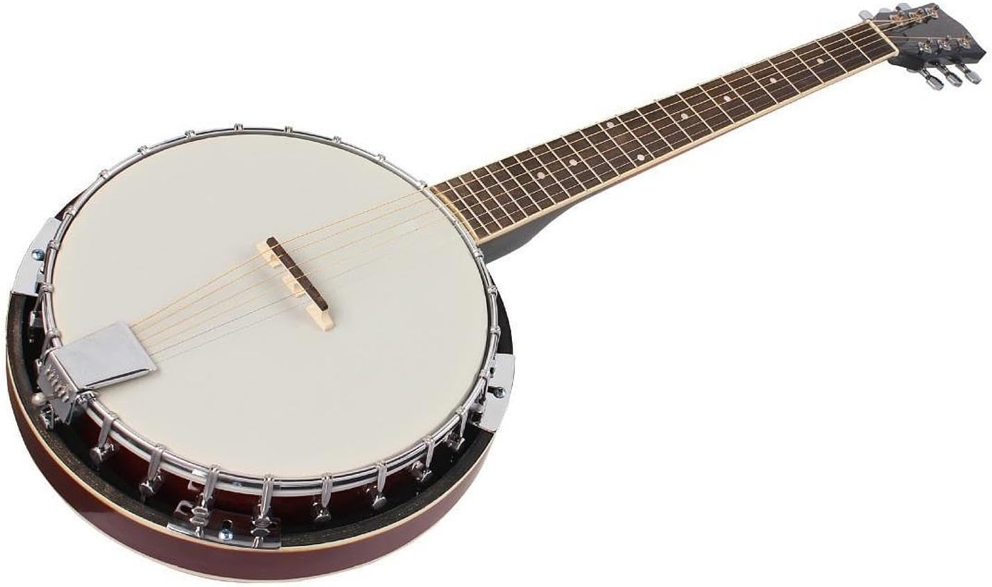 6 String Banjo Instrument with Carry Bag Educational Banjo Beginner Kit Stringed Musical Instrument for Stage Practice