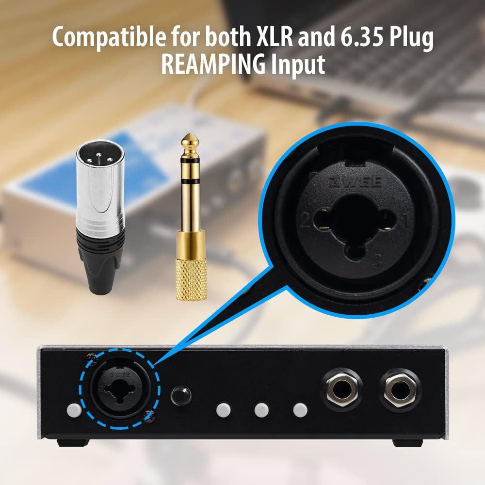 JOYO Passive Reamping and Phantom Powered Active Direct Box (JDI-48) Bundle with XLR Cables 20ft Microphone Cables (CM-28)