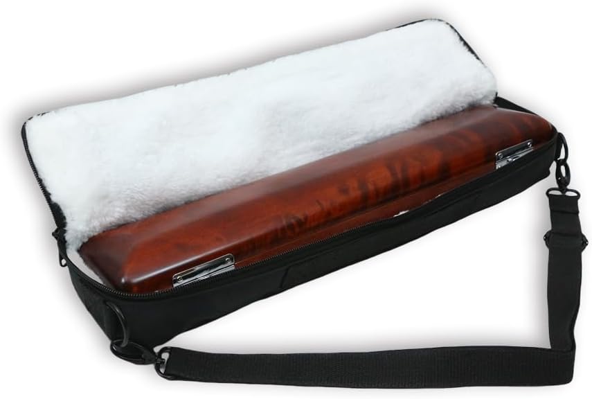 Red Solid Wood Flute Case Carrying Case For Flute Protection 16 Hole /17Hole Flute Case With Adjustable Shoulder Strap Soft Bag Flute Storage Flute Woodwind Instrument Accessories (17 hole)