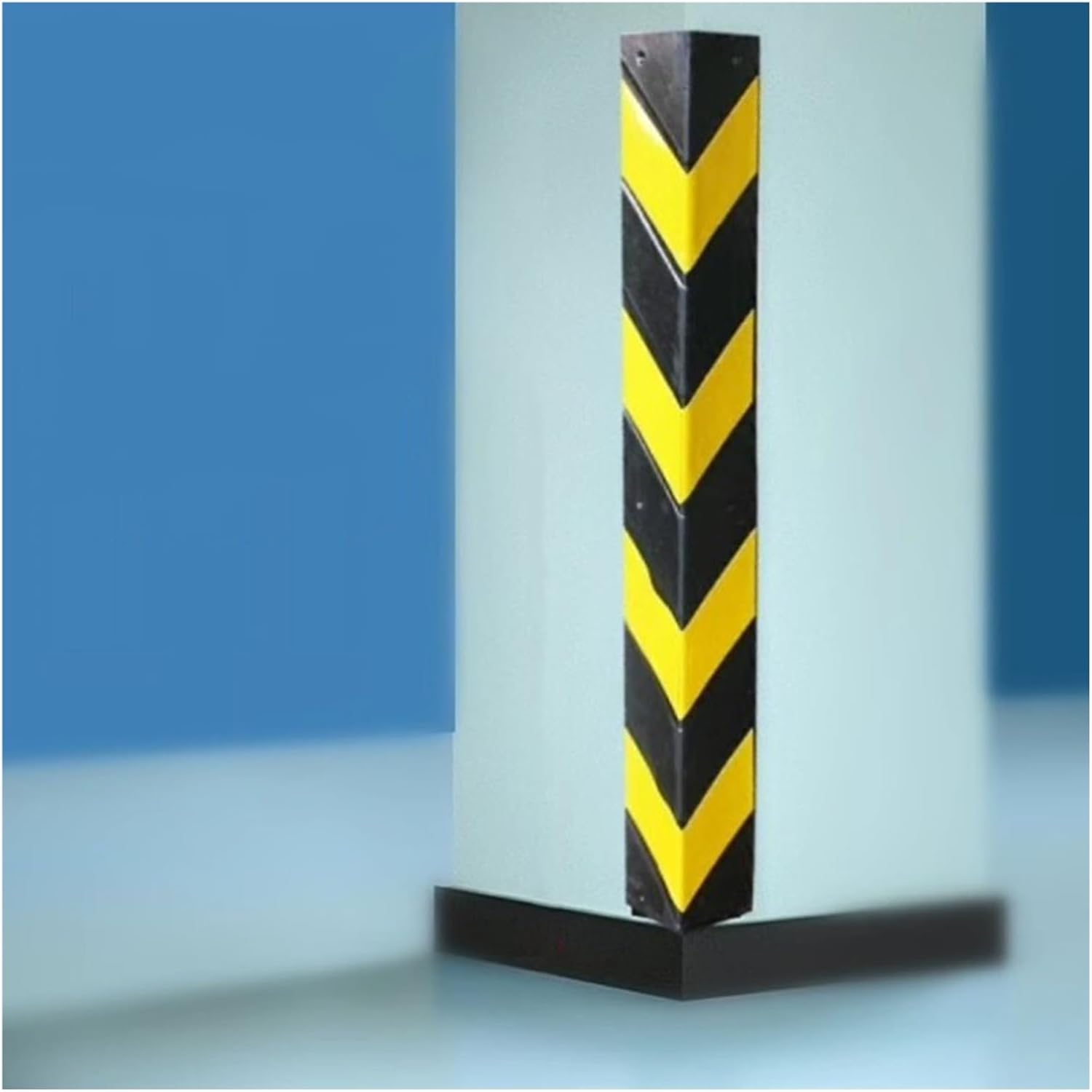 XPLKQXE Rubber Wall Corner Guard, L-Shape Reflective Yellow Safety Strips, Garage Wall Edges Protector Parking Columns Garage, Protect Edges/Car Door from Damage(100x10x1cm)