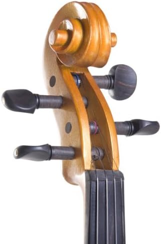 Cecilio 4/4 Full Size Electric Silent Violin, Hand-Carved Solid Maple Wood, Complete Set with Case & Ebony Fittings, Yellow Maple Metallic
