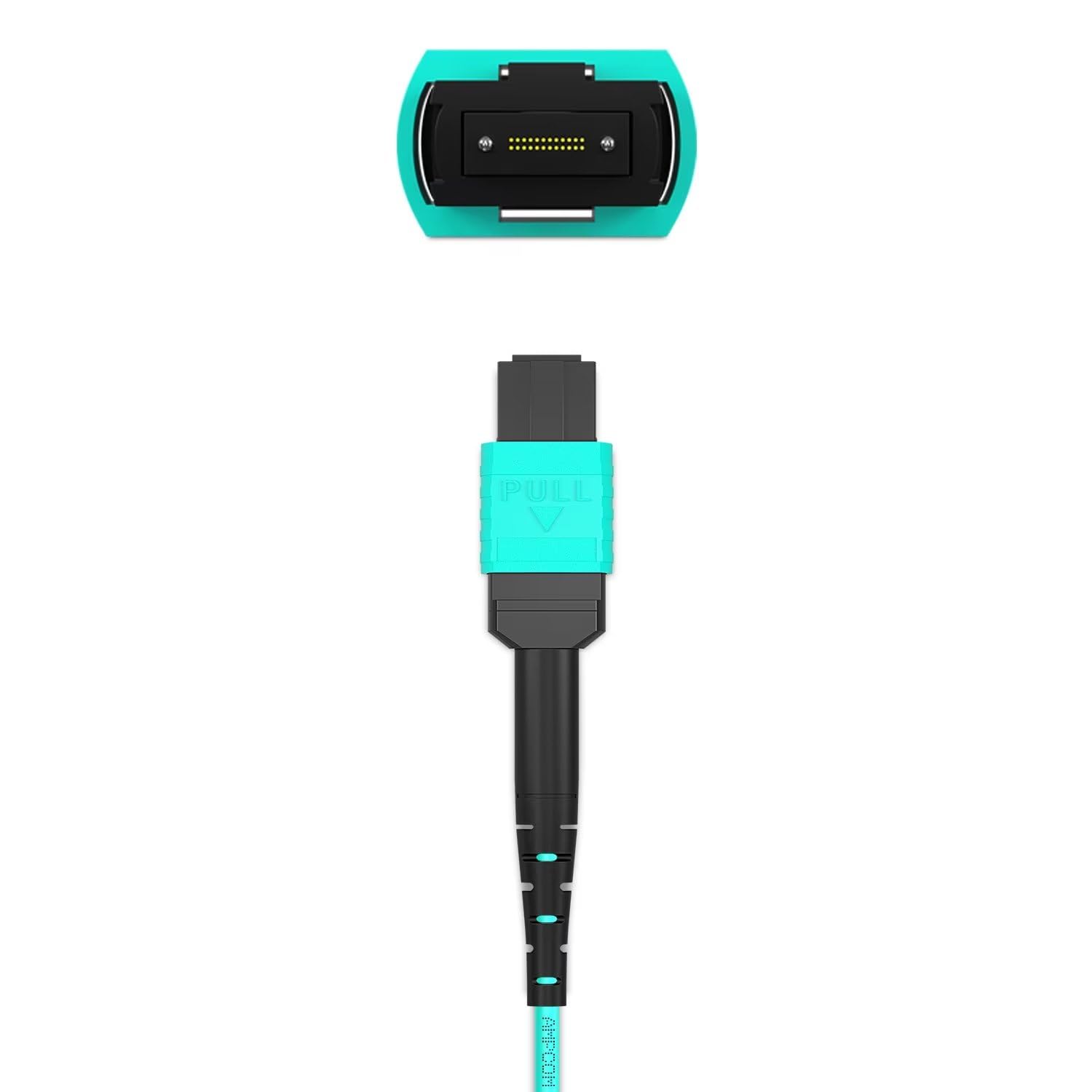 AMPCOM MPO to MPO Trunk Cable 50/125μm Multimode OM3-300 (24 Fiber, MPO to MPO Female, Type B, LSZH/Riser, UPC, Aqua) 30m (98.4ft)