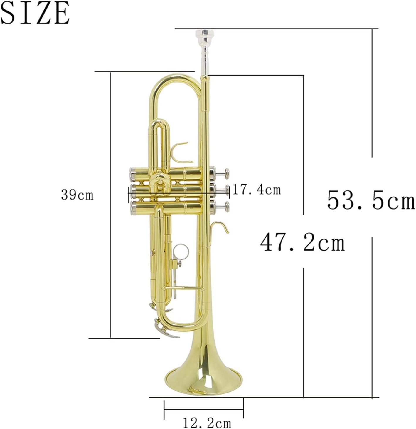 TSTS Trumpet Bb B Flat Brass Golden Durable Musical Instrument with Mouthpiece Gloves Foam Case Trumpet Instrument Professional Trumpet