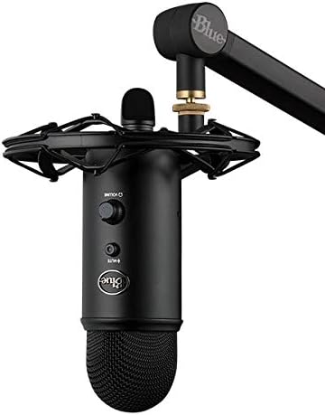 Blue Microphones Compass Premium Tube-Style Microphone Broadcast Boom Arm with Internal Springs, Desktop Clamp and Built-in Cable Management for Recording, Gaming, Streaming, Podcasting - Black