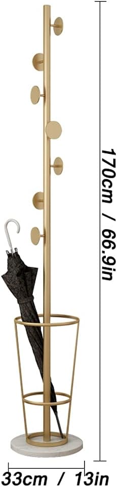 Household Floor-Standing Metal Hanger Bedroom Living Room Corridor Entry Corner Coat Stand Umbrella Rack Bag Rack Wooden Coat Rack Standing Metal Coat Rack (Color : B (B)