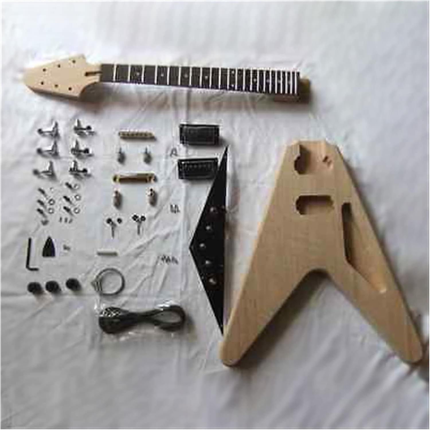 DIY Electric Guitar Kit 2 Dual-Coil Pickups Unfinished DIY Electric Guitar Kit Without Headstock