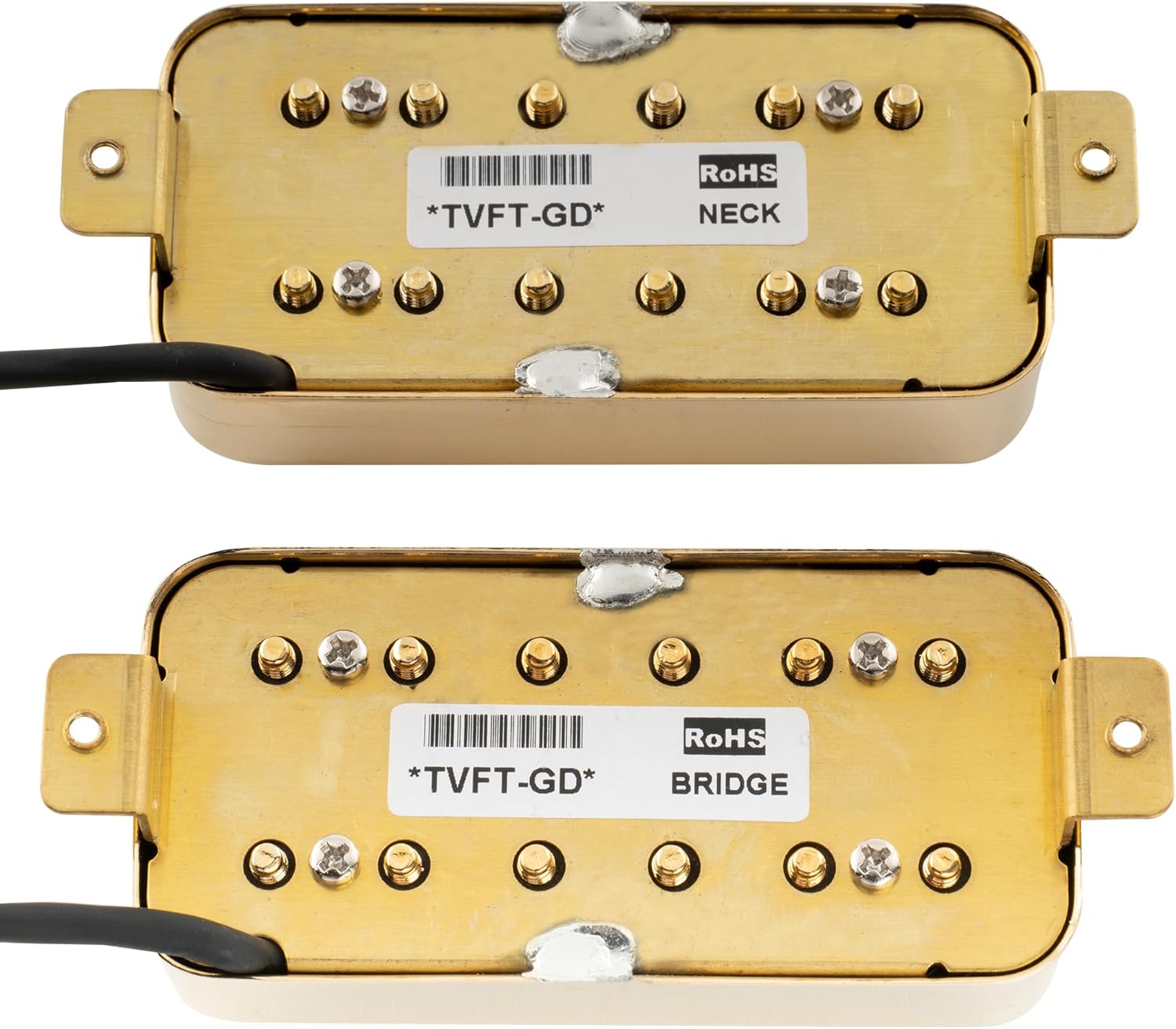 Artec TVFT-A Filtertron Style Alnico 5 Magnet Humbucker Electric Guitar Neck Bridge Pickups Set, Gold