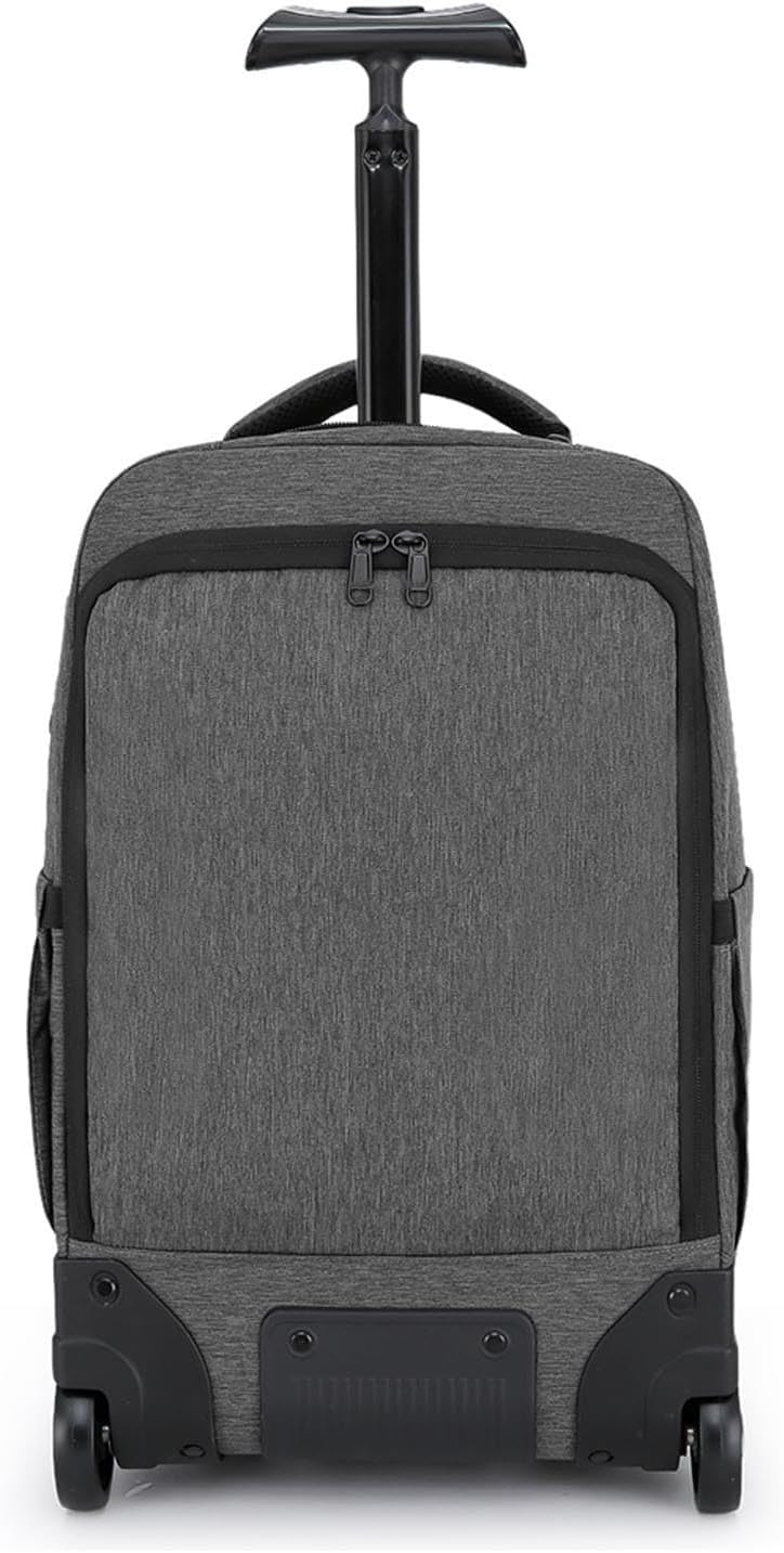 ASHATA Vacuum Rolling Backpack, Travel Laptop Backpack with Wheels and Anti Theft Password Lock, Built In Pump, Carry On Luggage with Vacuum Seal Bag, for Adults (Gray)