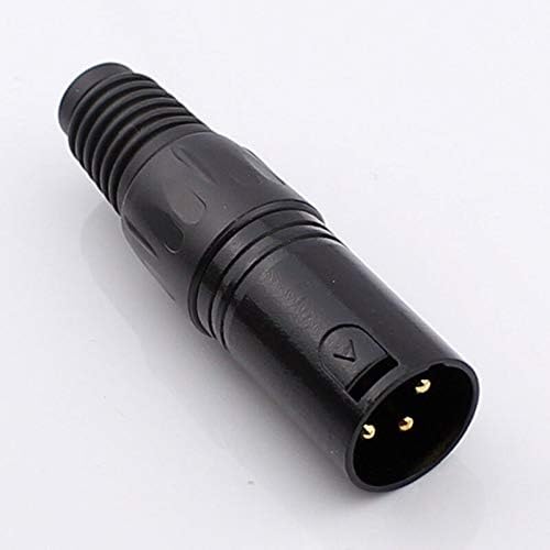 Davitu Electrical Equipments Supplies - 50pcs XLR Cable Connector Three-Core Black Microphone Plug Copper Core 3pin 24K Gold-plated Male and Female - (Color: Female)