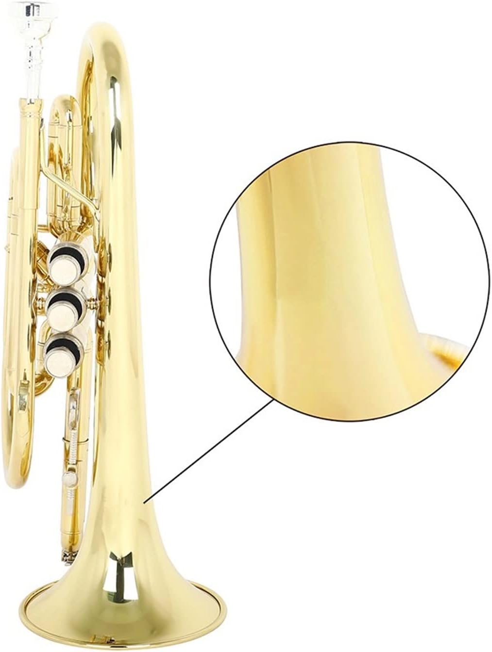 KESHUO Bb Flat Cornet Brass Wind Instrument with Carrying Case Gloves Cleaning Cloth Brushes Trumpets