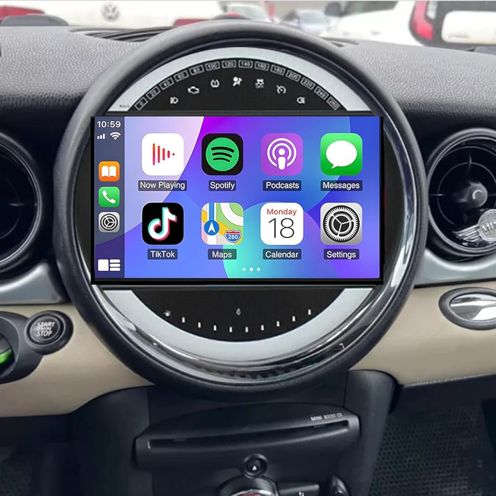 Car Radio for Mini Cooper R56 2007 2008 2009 2010 2011 2012 2013 2014 Stereo, 9 inch Touch Screen Radio for Mini Cooper R56 Wireless Carplay Android Auto WiFi GPS AHD Backup Camera-2+32G