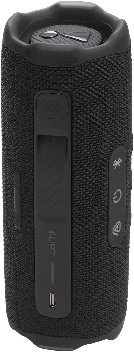 JBL Flip 7 Portable Bluetooth Speaker, IP68 Waterproof, Dustproof, Drop-Proof, PushLock System, AI Sound Boost, 16H Battery, Megen Hardshel Protection Case (Black)