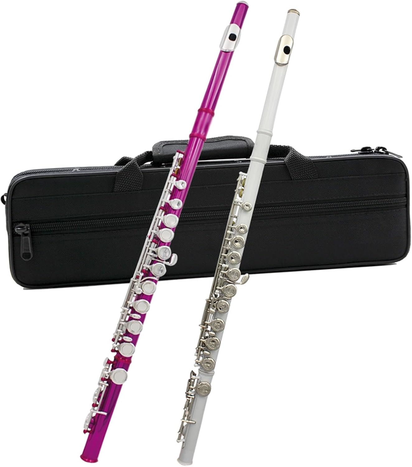 Flute 16 Close Holes C Key Flute Silver Plated Concert Flute with E Key Woodwind Instrument Flutes Musical Instruments (Color : Purple)