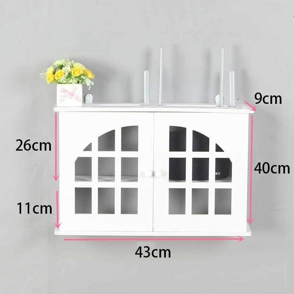 WiFi Router Modem Cable Power Plug Wire Storage Boxes Wall Mount Floating Shelf Multi-Function Storage Rack