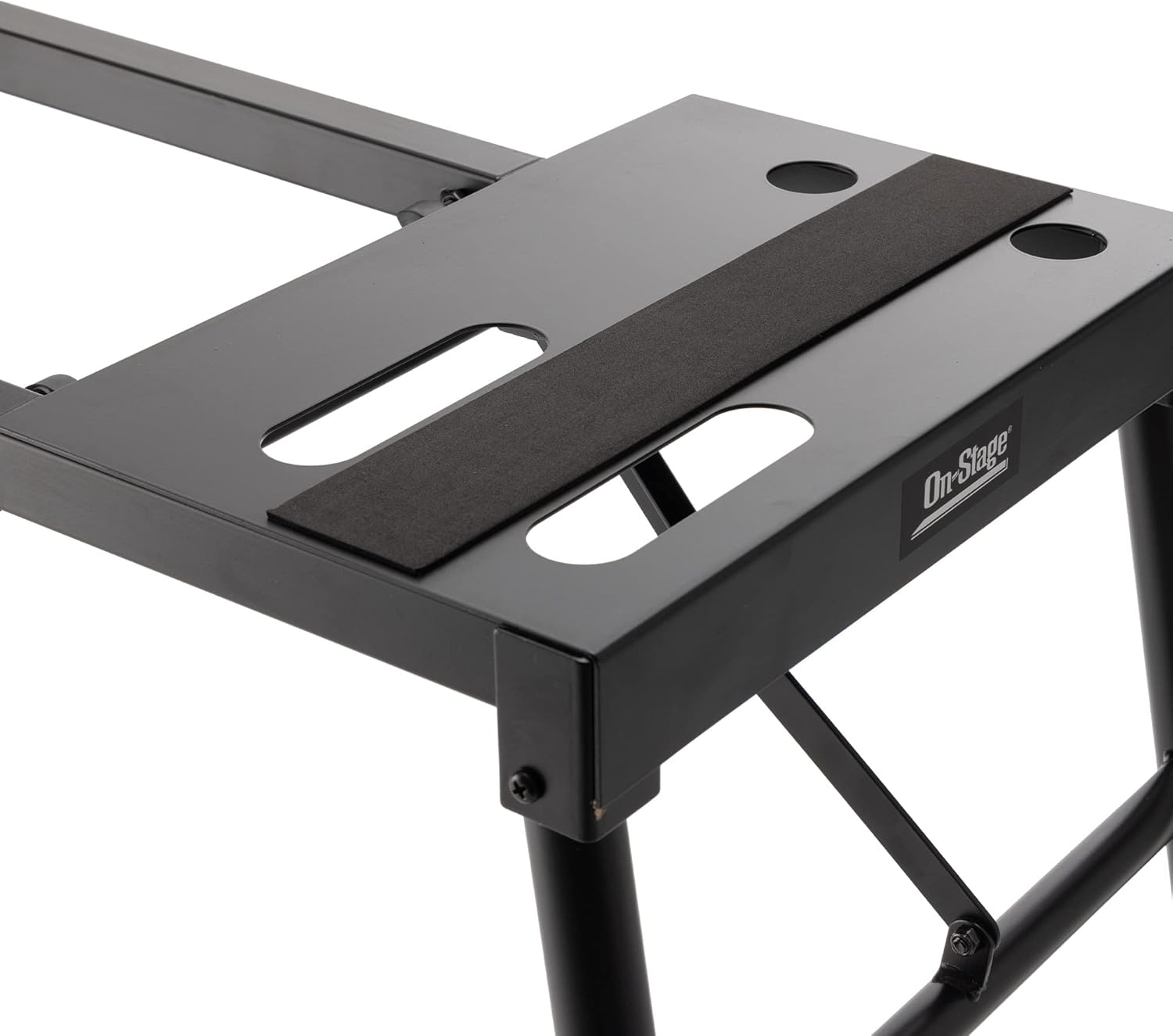 OnStage KS7150 Platform-Style Keyboard Stand (Setup for Keyboards, Synths, Organs, and Electric Pianos, 230 lb Capacity, Adjustable Height and Width, Folding, Portable, Rubber Feet, Metal, Black)