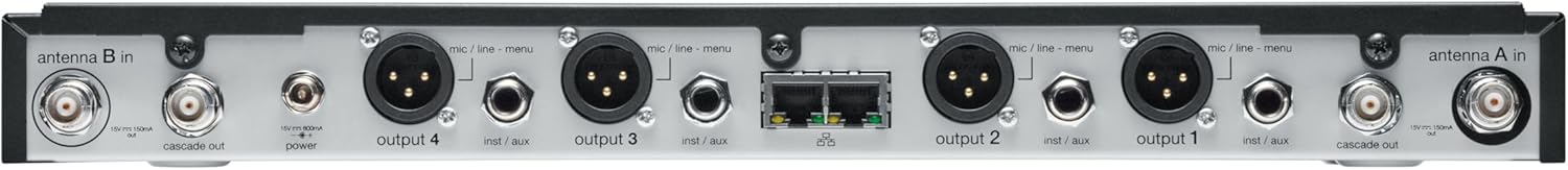 Shure SLX-D Digital Wireless Quad Receiver - 24-Bit Audio, 138MHz Wide Tuning Range, Space-Saving Design for 4 Channels (SLXD4Q+=-G57)