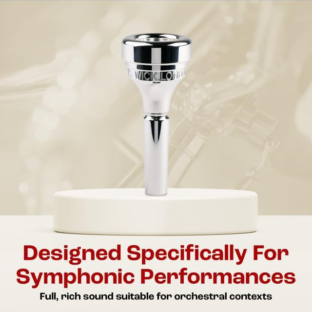 Denis Wick Classic Tenor Horn Mouthpiece Silver-Plated, 5883-3 - V-Type Backbore to Enhance Your Performance with Clear Superior Sound and Precision - Ideal for Musicians - 18.50 x 6.07 x 5.2mm