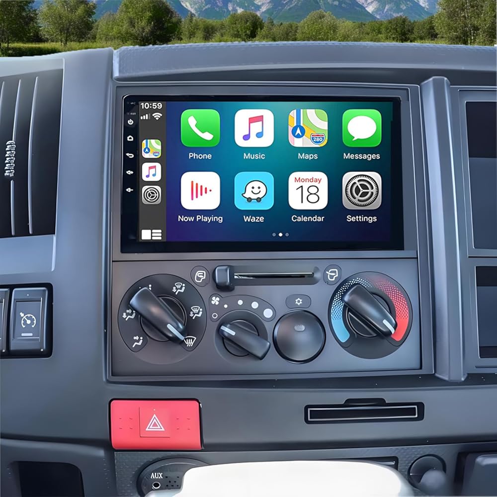 7inch Android 15 Car Stereo Radio for Isuzu NNR/NPR/NPS/NQR Truck Built-in with Carplay Android Auto Car Screen with Bluetooth WiFi FM/AM/RDS GPS Navigation Backup Camera 2+64G