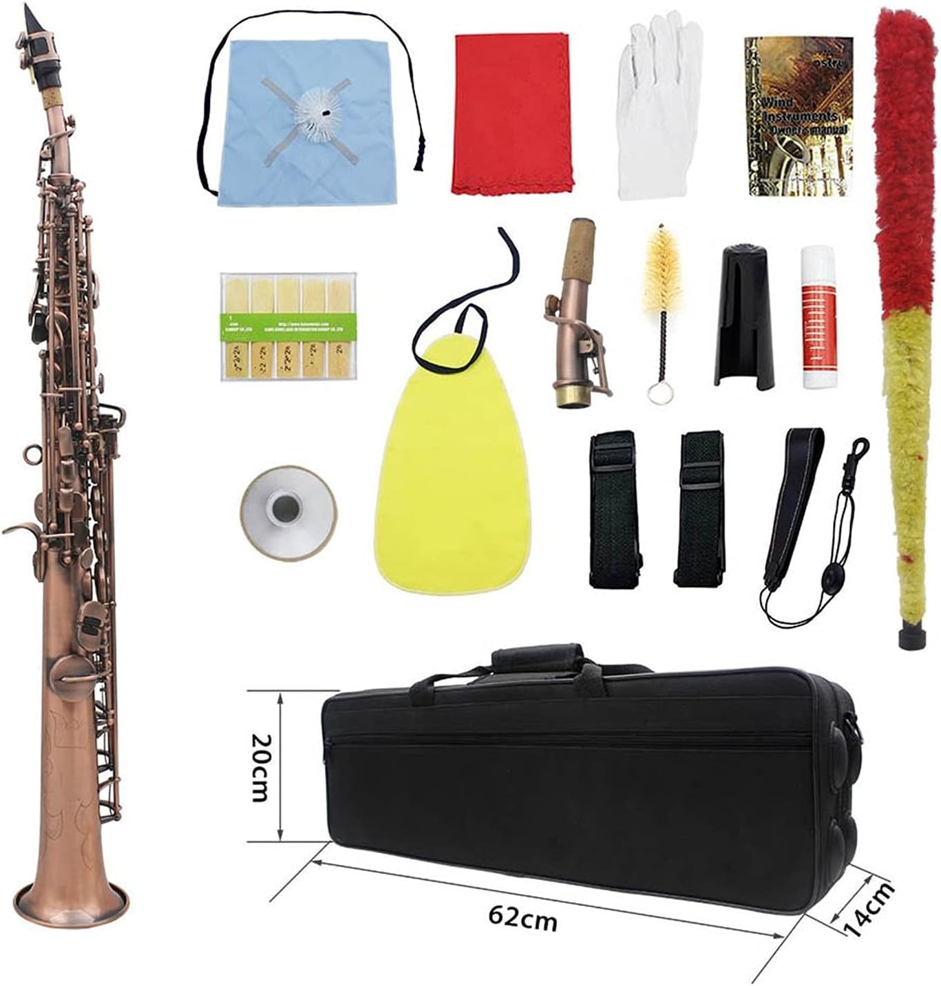 Professional Straight Bb Soprano Saxophone Sax Woodwind Instrument Abalone Shell Key Carve Pattern Student Saxophone