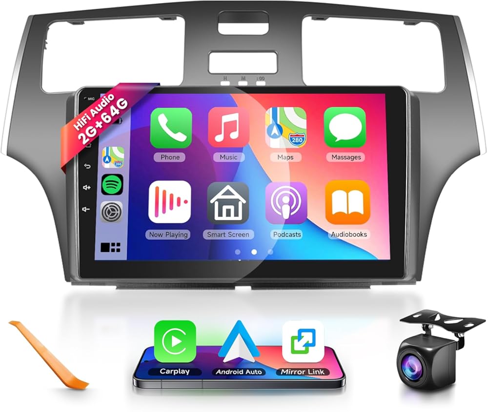 2G+64G Car Radio Stereo with HiFi Audio for Lexus ES250 ES300 ES330 2001-2006, Wireless CarPlay/Android Auto 9 Inch HD Touch Screen Android 13 GPS WiFi Bluetooth FM/RDS EQ HD Backup Camera