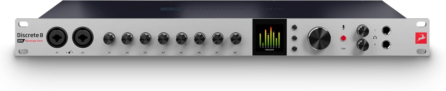 Antelope Audio Discrete 8 Pro Synergy Core Desktop 26x32 Audio Interface - Thunderbolt 3 & USB 2.0 Channel Microphone Preamp Recording, Streaming Studio Audio Interface w/Onboard Real-Time Effects