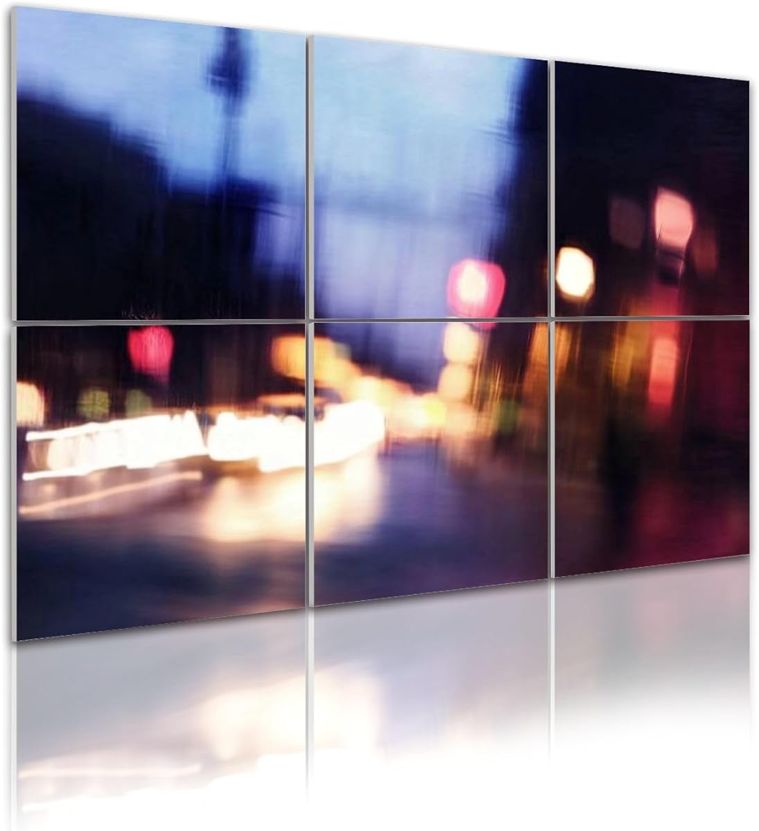 6 Pack Art Acoustic Panels Abstract blurred defocused night city traffic lights bokeh Sound Absorbing Panel 48