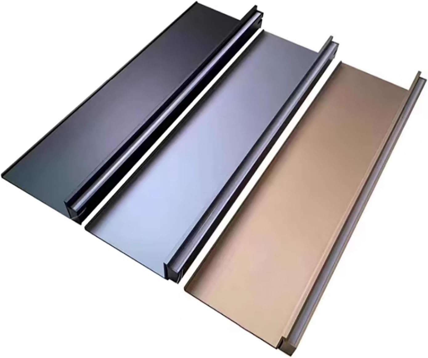 Aluminum Alloy Display Stands,Floating Shelves Wall Mounted, Illuminated Wall Shelf Built-in LED,Light Creative Metal Display Shelves for Plant Shelf or Bookshelf (Color : Black, Size : 90cm/35.43in