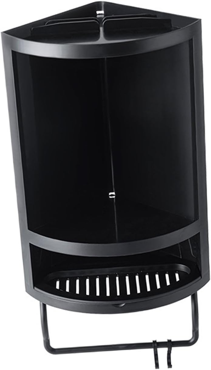 Corner Shower Rack Wall Mount Float Shelves Easy to Install Shower Corner Stand Float Shelves Storage for Toilet Hotels, White(Black)