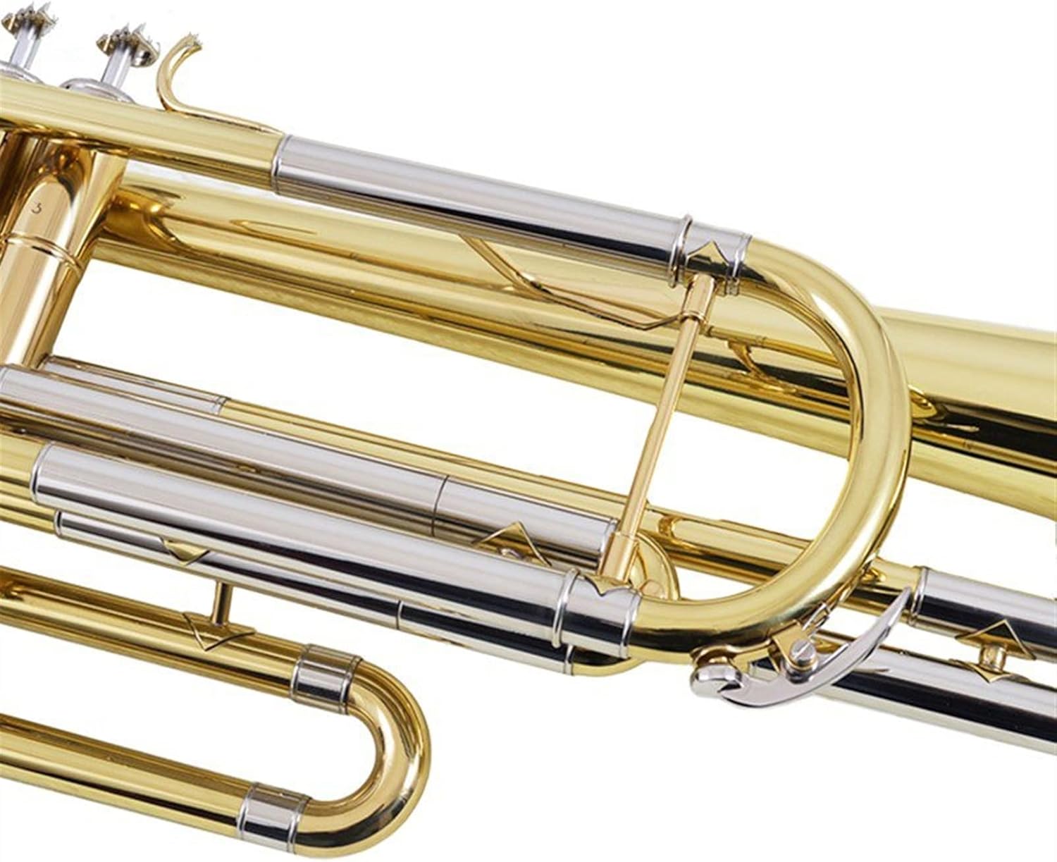 KESHUO Bass Trumpet BB Tune Lacquer Gold Tube Body Cupronickel Voice-Changing Wind Instrument Trumpets