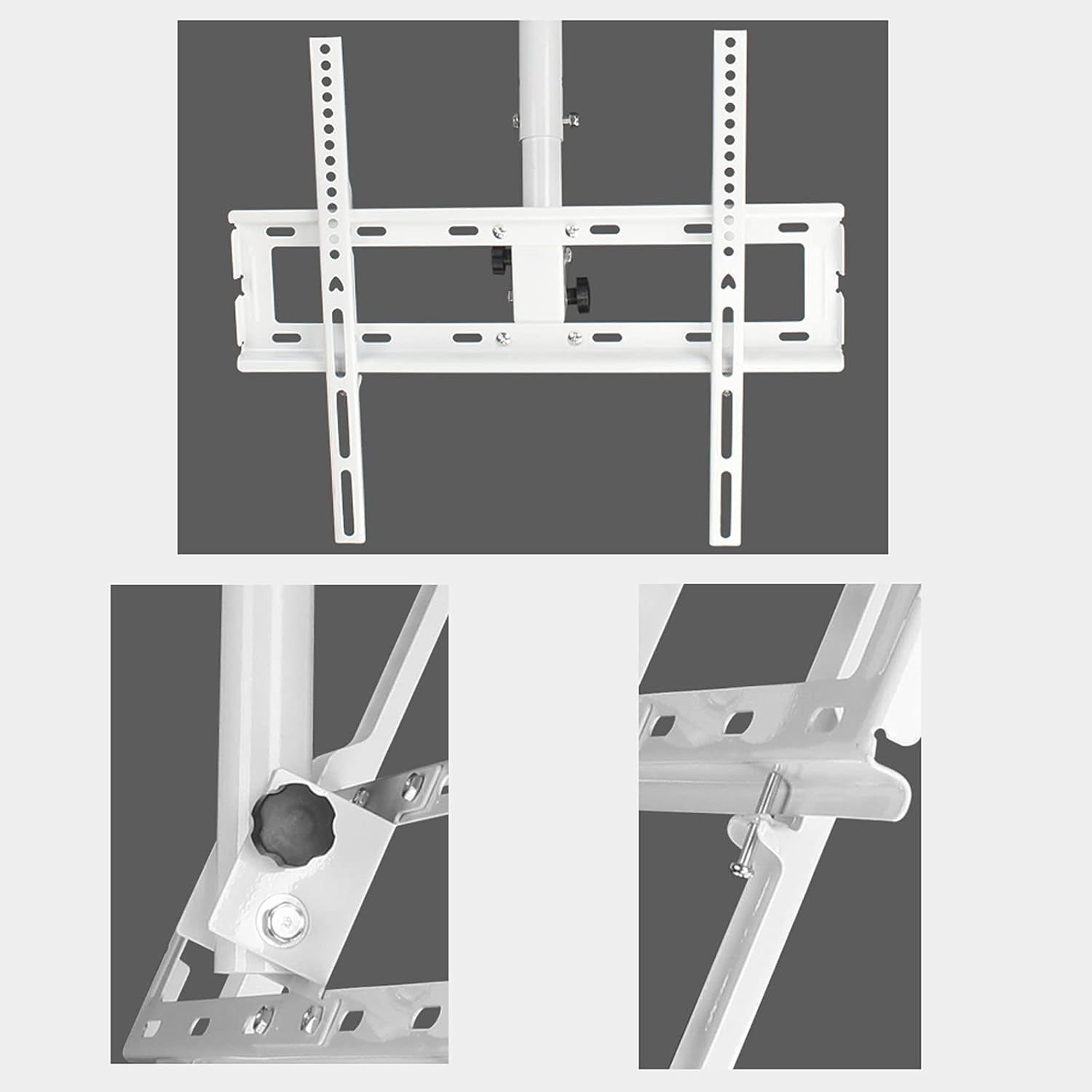 Tv Stand Tv Wall Mount Ceiling Tv Mount, 360° Swivel and Tilt Ceiling Tv Bracket, Fit Most12-32/32-55 Inch LCD Flat Screen and Curved Tvs, White,3255inch-2m
