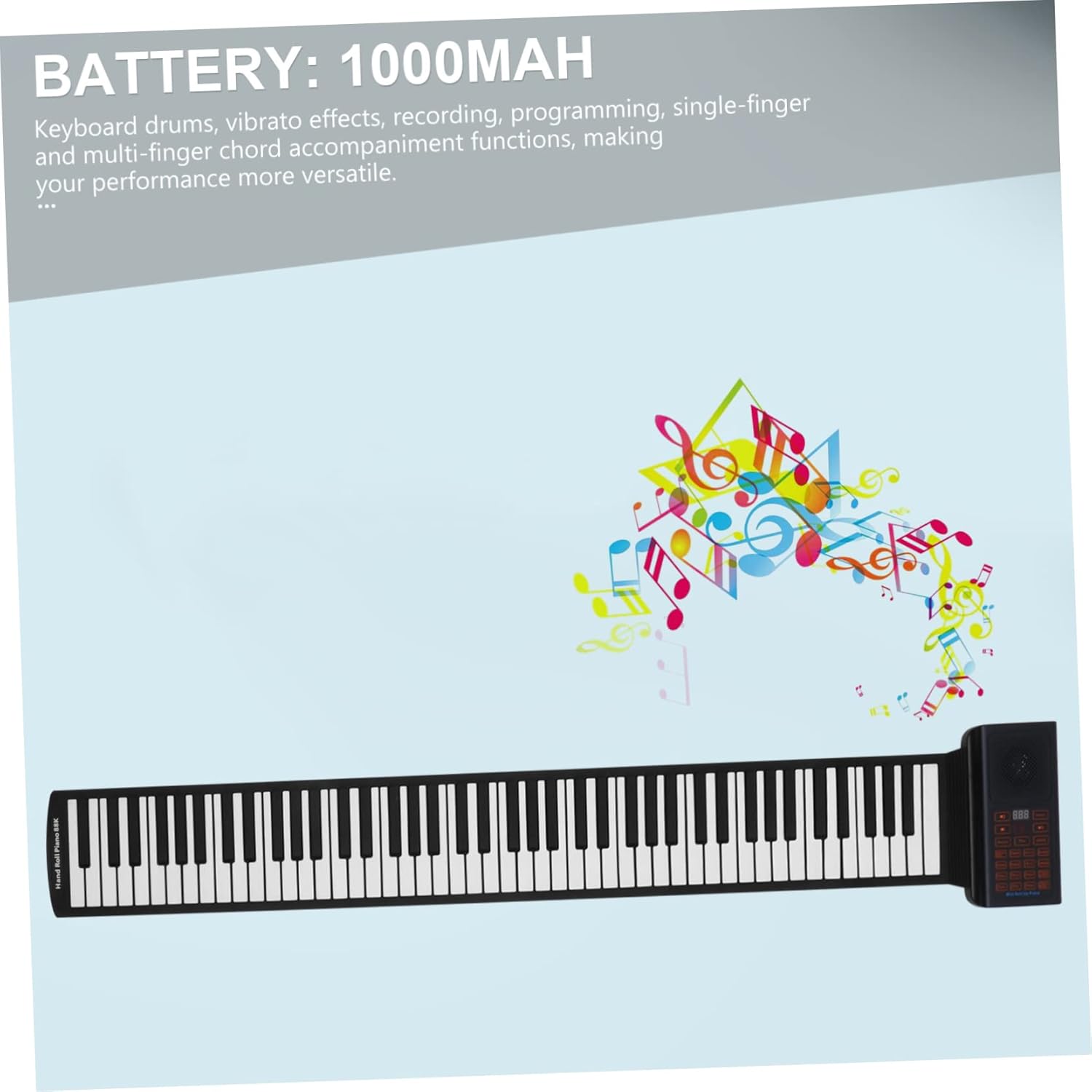 KESYOO Keys Foldable Piano for Boys and Girls Midi Keyboard Piano Drum Rechargeable Hand Rolled Weighted Keyboard Ages
