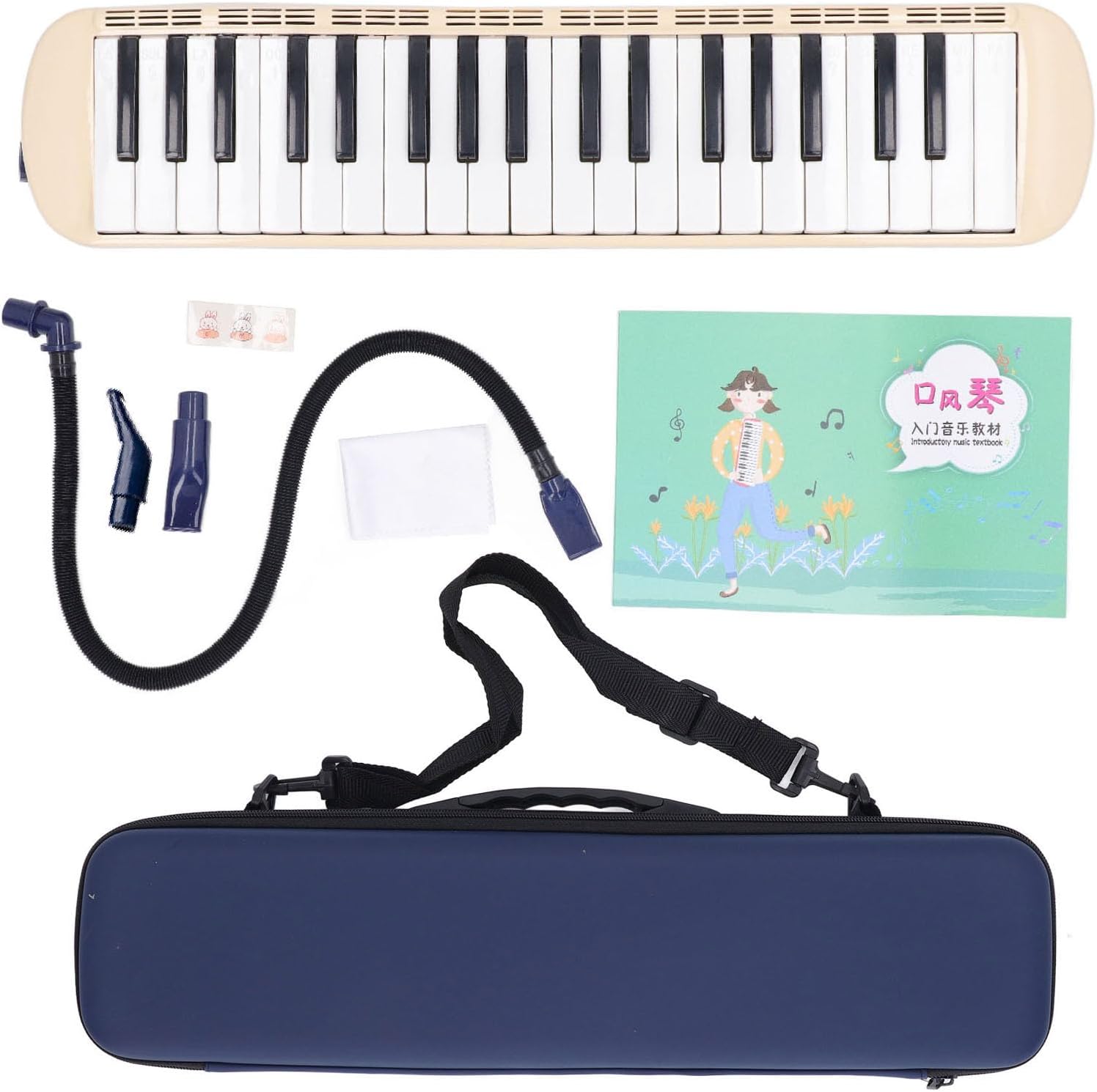 37 Keys Melodica Keyboard, Portable Air Piano Instrument Melodica Instrument For Beginners With Mouthpiece Blowpipe Storage Bag Musical Instrument For Music Lover