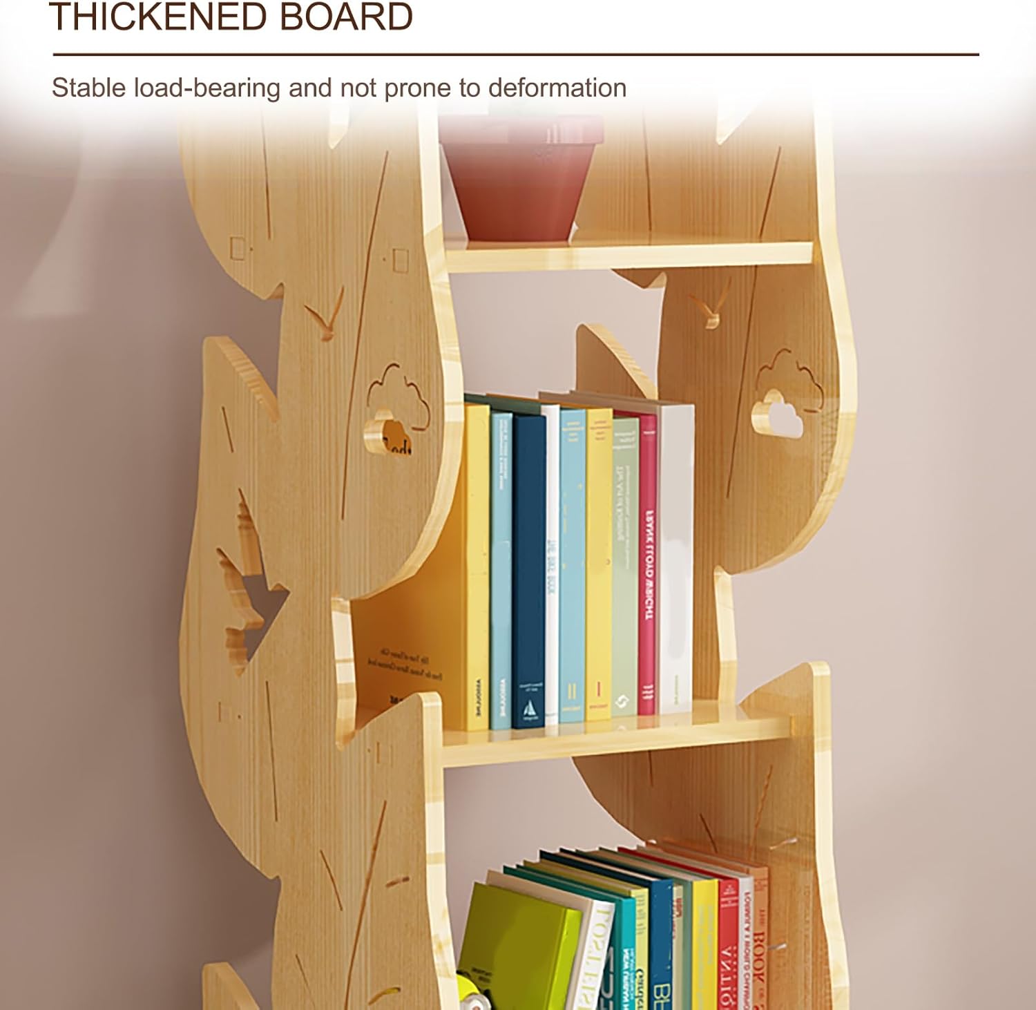 Kids Rotating Bookshelf 4-Tier Small Book Shelf, Corner Kids Bookcase 360° Display Spinning Bookshelf Tower, Narrow Storage Shelves for Small Space Bedroom