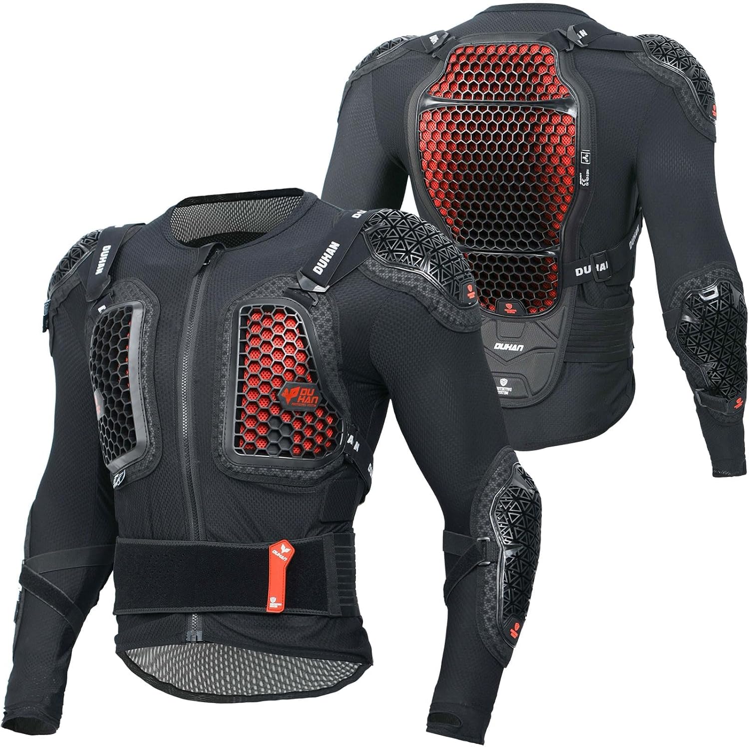 DUHAN Motorcycle Jacket Men CE Level 2 Body Armor Jacket Spine Chest Protection Gear for Motorcross MTB ATV Dirt Bike Racing