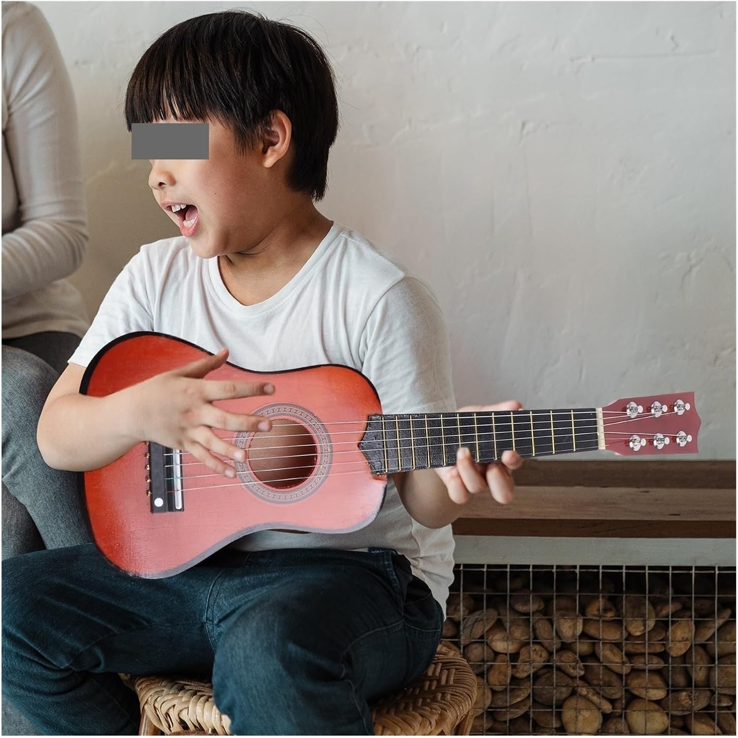 21 Inch Guitar Mini Guitar Musical Instrument Wooden Craft for Beginner Folk Guitar (Color : Coffee, Size : 21 Inch)