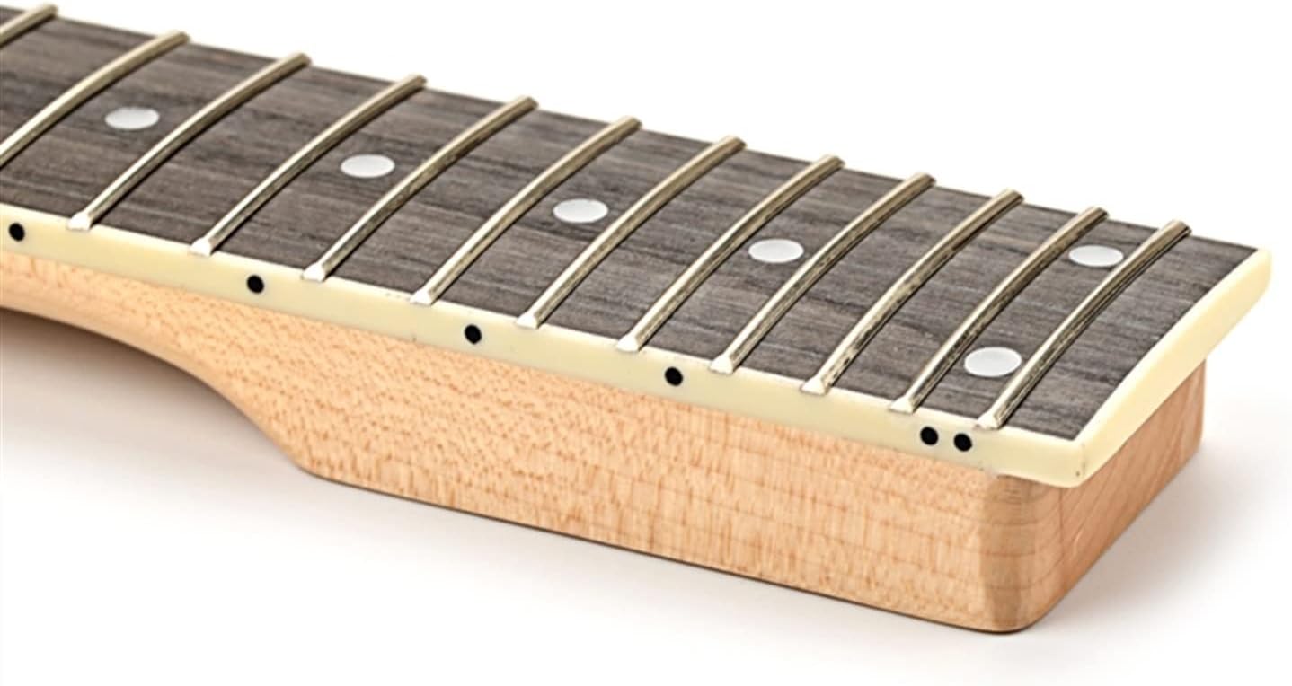 TSTS Wood Guitar Neck Resonance Sturdy Part Bolt Repair Guitar Body Headless Maple Neck for Bass Guitar ​Neck Replacement