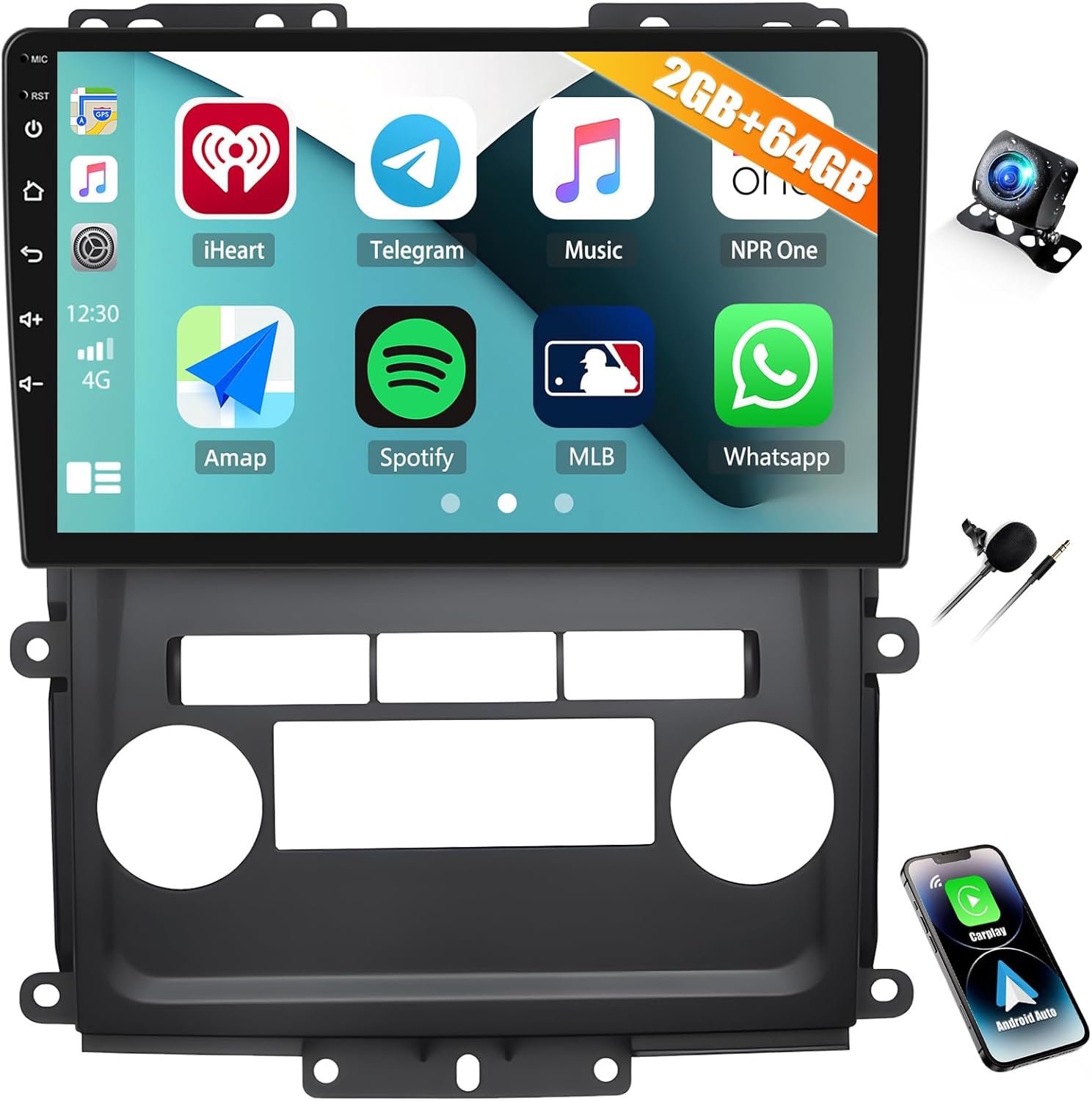 2G+64G Android Car Stereo for Nissan Frontier 2009-2012, Nissan Xterra 2009-2015 with Wireless CarPlay Android Auto, 9