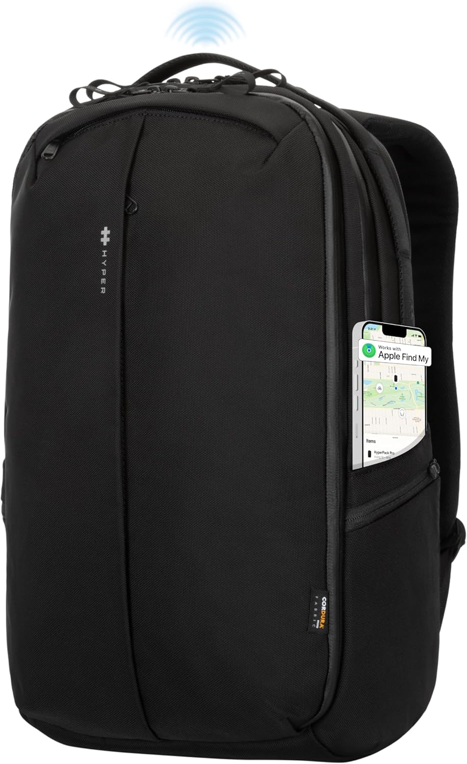 HyperPack Pro 22L Slim Travel Backpack with 'Find My' Compatibility - Fits up to 16” Laptop. Anti Theft w/RFID Protective Pocket.