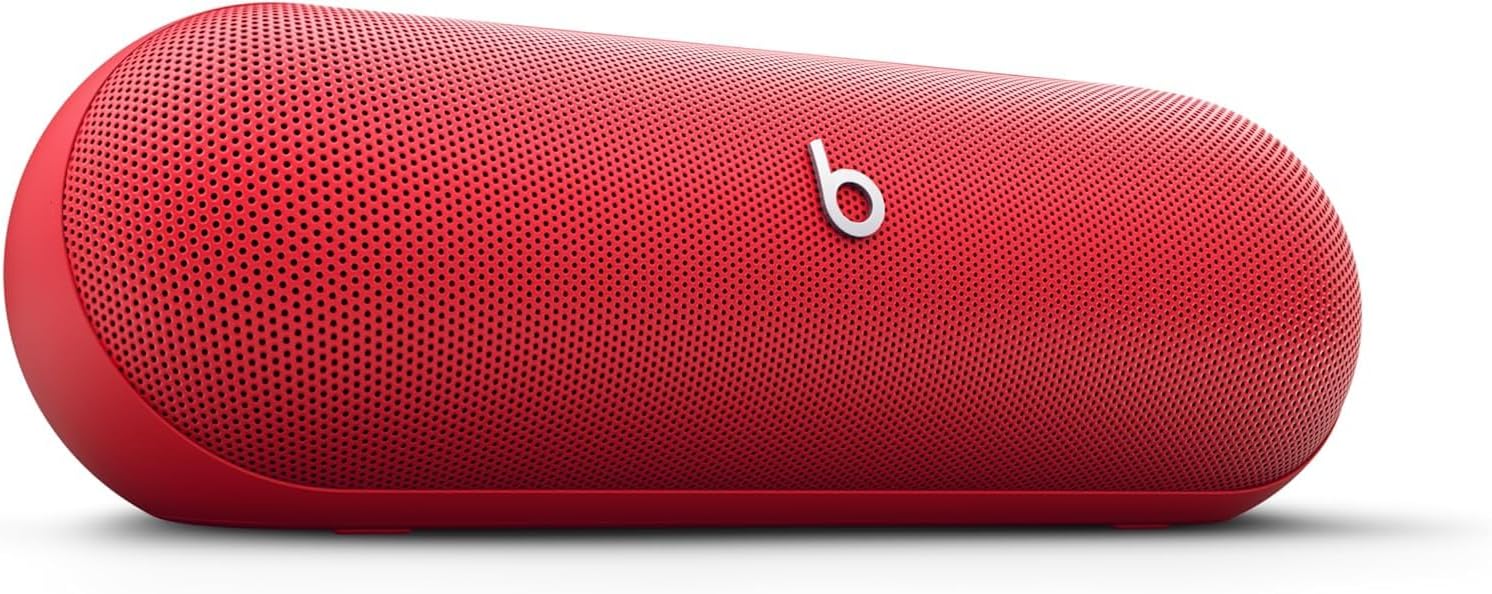 Beats Pill - Bluetooth Speaker and Portable Wireless Charger via USB-C - Built-in Microphone – Statement Red (Renewed Premium)