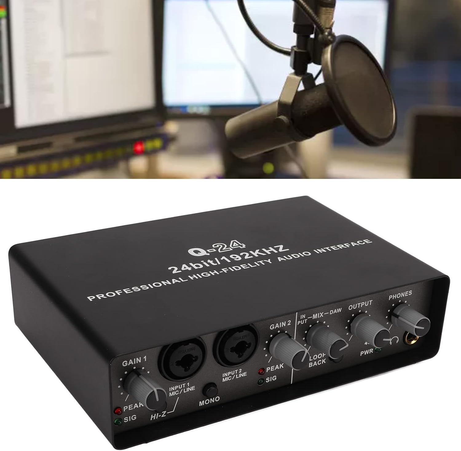 USB Live Sound Card, 24 BIT 192KHZ HD USB External Sound Card Digital Audio Mixer Protable Podcast Studio Equipment for Live Stream for OS X for IOS