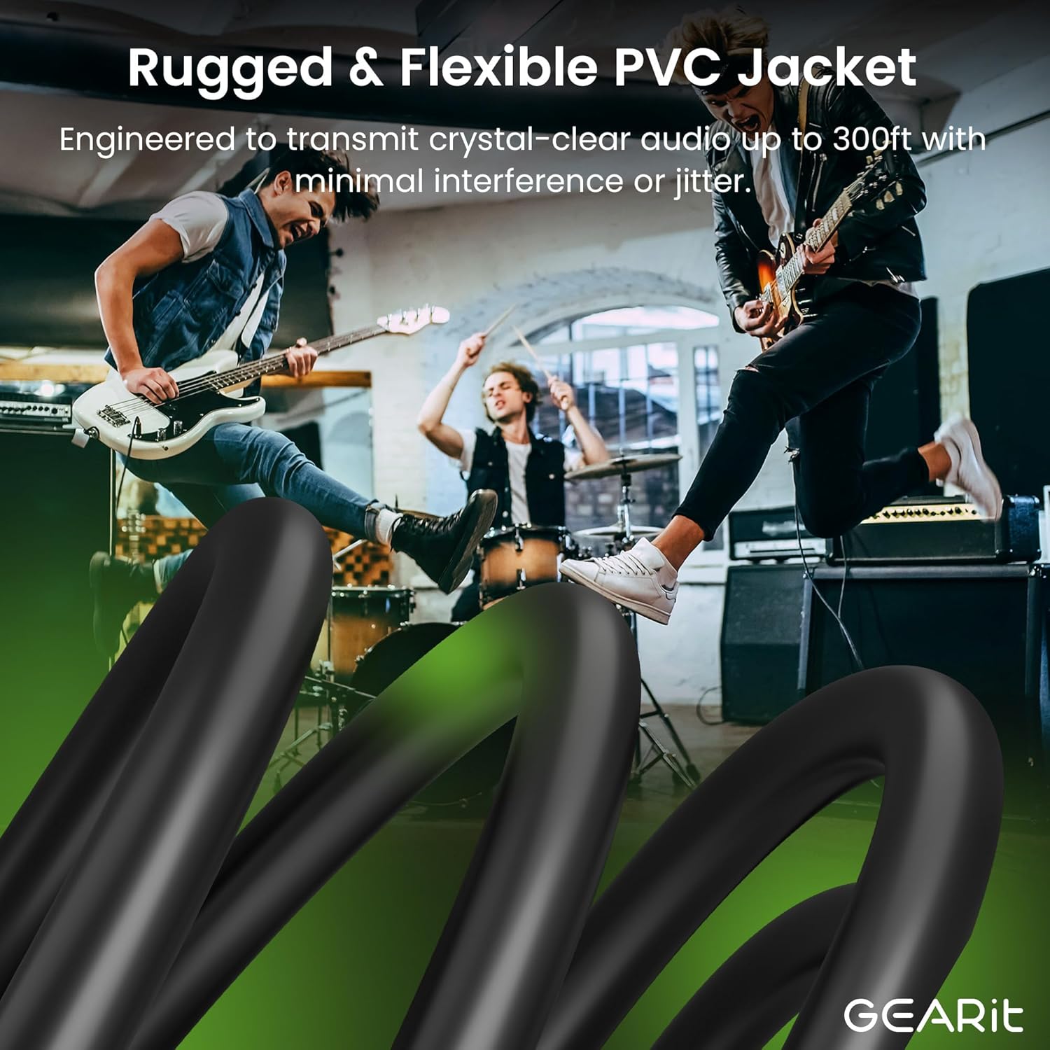 GEARit DMX Stage Lighting Bulk Cable, 300 Ft Extended Length, 2-Conductor, Compatible with 3-Pin XLR Connectors for DMX and AES/EBU, 22 AWG Oxygen Free Copper - for DJ LED Par Lights, Recording Studio